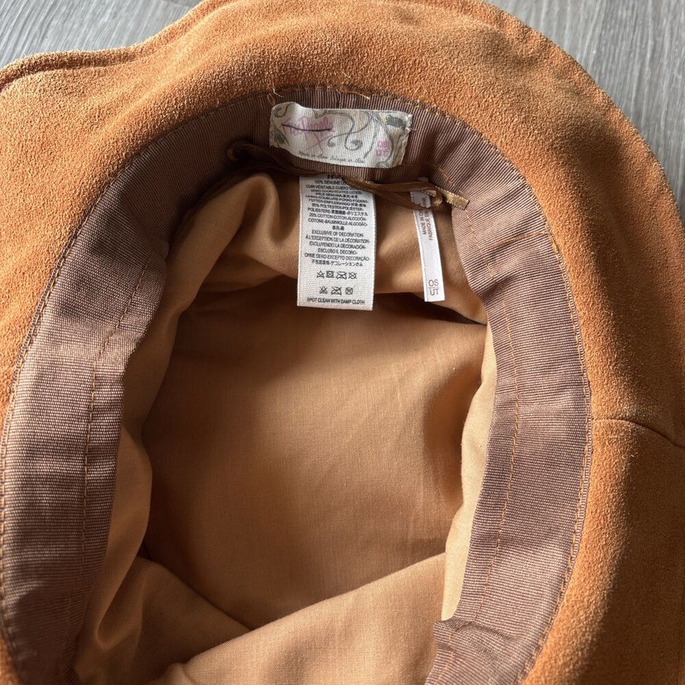 Free People Tennessee Suede Floppy Bucket Hat Boho Hippie Festival One Size - Picture 9 of 14